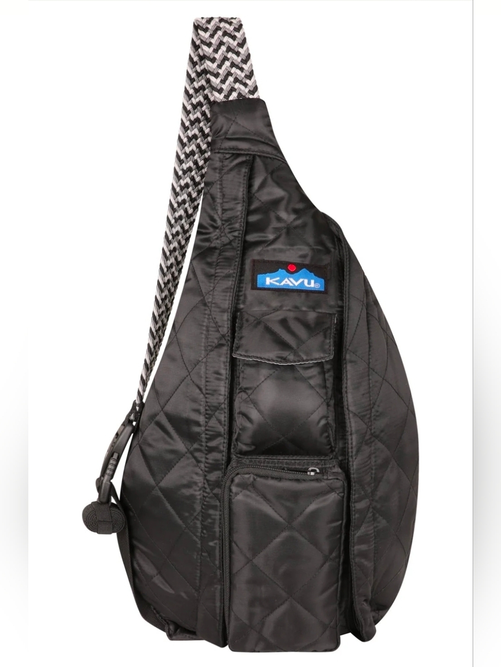 Kavu Black Quilted Rope Puff Bag